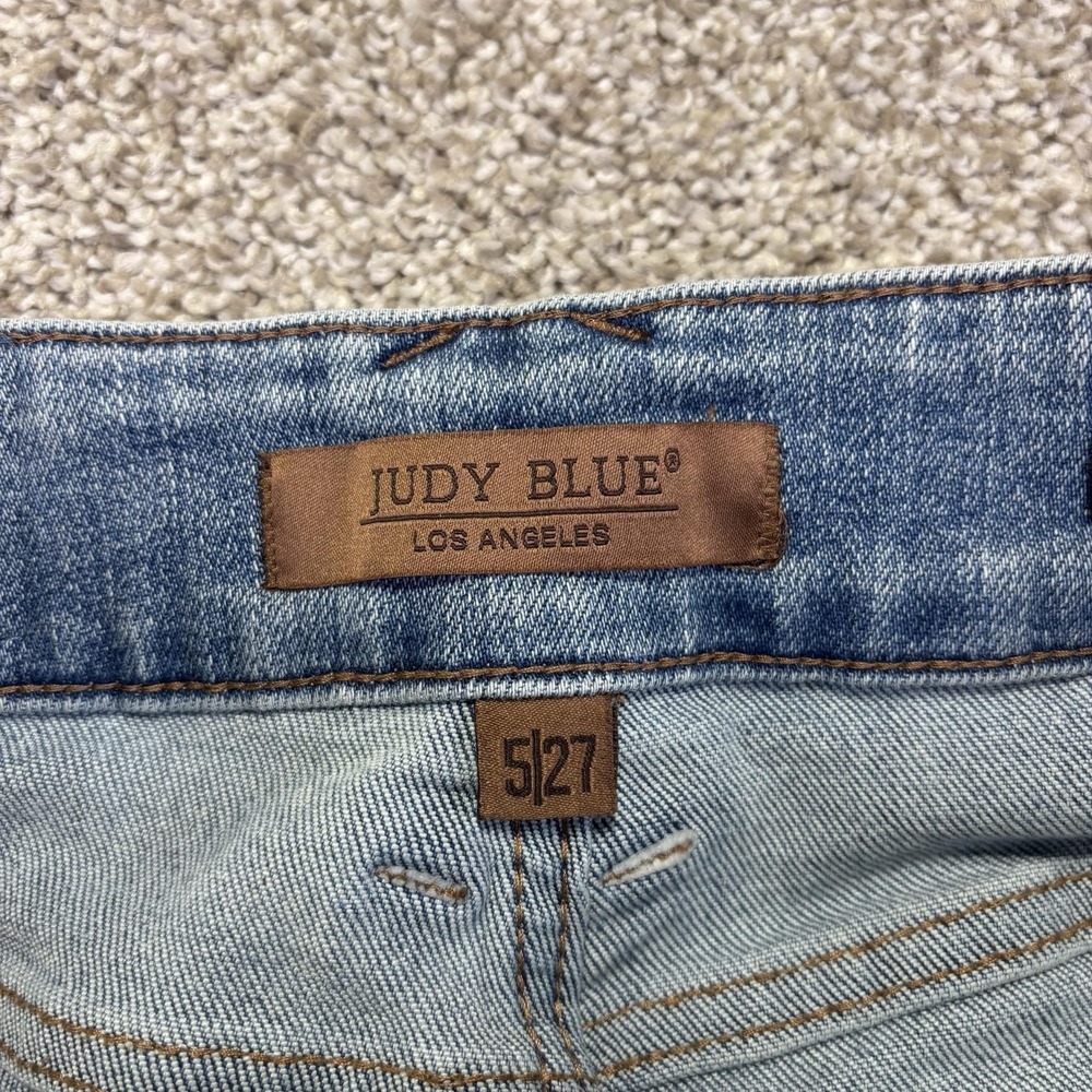 Judy Blue Wide Leg Jeans Womens 5/27 Blue Light Wash Relaxed Stretch Denim - Picture 7 of 10